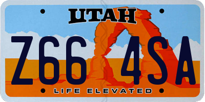 UT license plate Z664SA