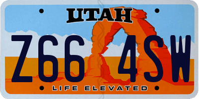 UT license plate Z664SW