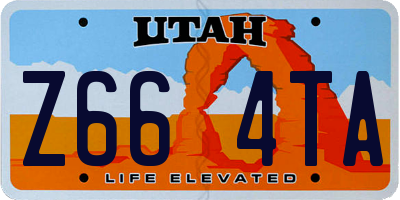 UT license plate Z664TA