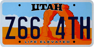 UT license plate Z664TH