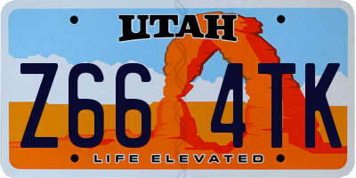 UT license plate Z664TK