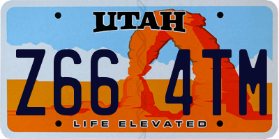 UT license plate Z664TM