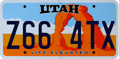 UT license plate Z664TX