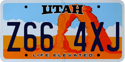 UT license plate Z664XJ