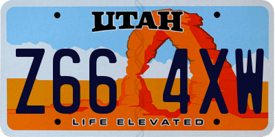 UT license plate Z664XW