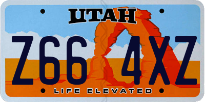 UT license plate Z664XZ