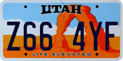UT license plate Z664YF