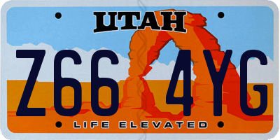 UT license plate Z664YG