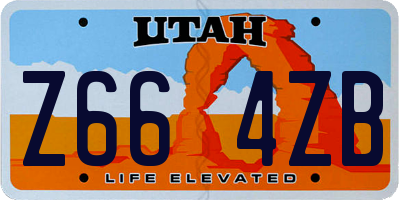 UT license plate Z664ZB