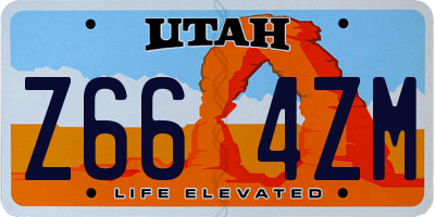 UT license plate Z664ZM