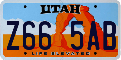 UT license plate Z665AB