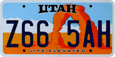 UT license plate Z665AH