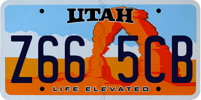 UT license plate Z665CB