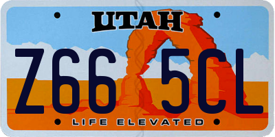UT license plate Z665CL