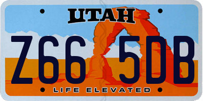 UT license plate Z665DB