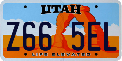 UT license plate Z665EL