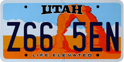 UT license plate Z665EN