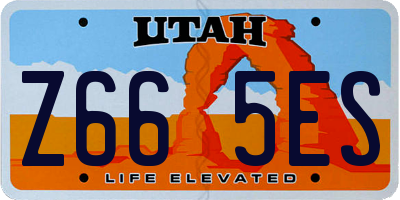 UT license plate Z665ES