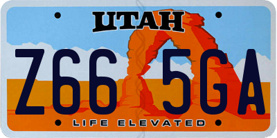 UT license plate Z665GA