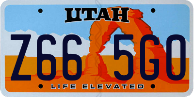 UT license plate Z665GO
