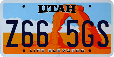 UT license plate Z665GS