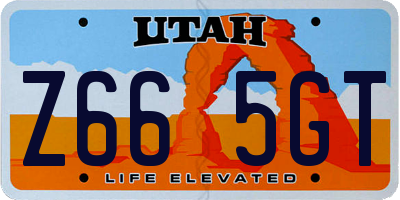 UT license plate Z665GT
