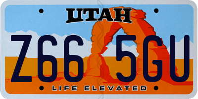 UT license plate Z665GU