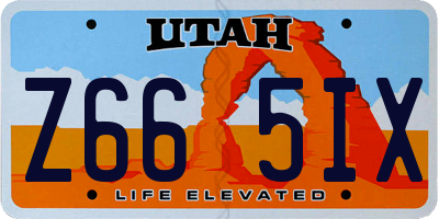UT license plate Z665IX