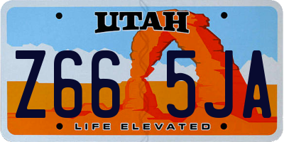 UT license plate Z665JA