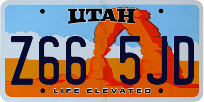 UT license plate Z665JD
