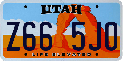 UT license plate Z665JO