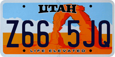UT license plate Z665JQ
