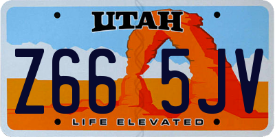 UT license plate Z665JV