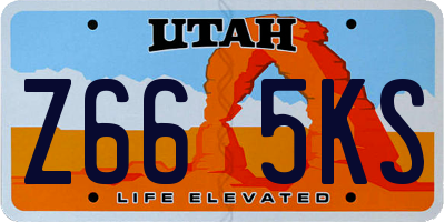 UT license plate Z665KS