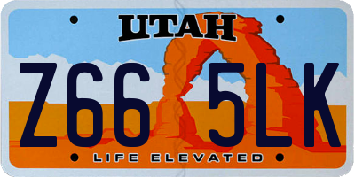 UT license plate Z665LK