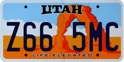 UT license plate Z665MC