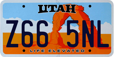 UT license plate Z665NL