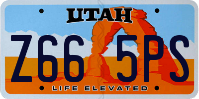 UT license plate Z665PS