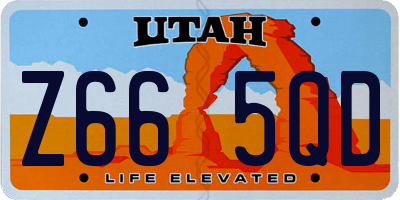 UT license plate Z665QD