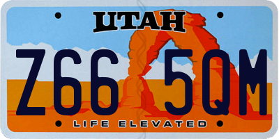 UT license plate Z665QM