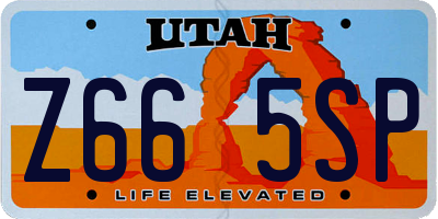 UT license plate Z665SP