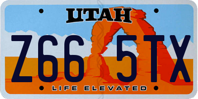 UT license plate Z665TX