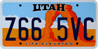 UT license plate Z665VC