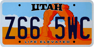 UT license plate Z665WC