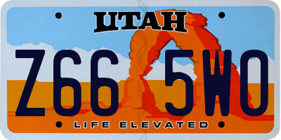 UT license plate Z665WO