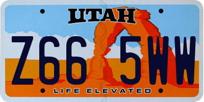 UT license plate Z665WW