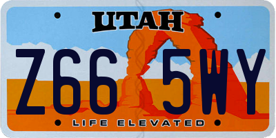 UT license plate Z665WY