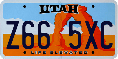 UT license plate Z665XC
