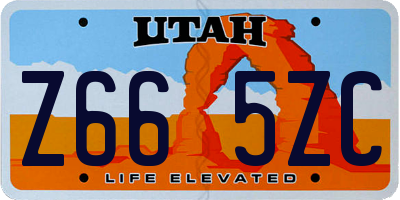 UT license plate Z665ZC
