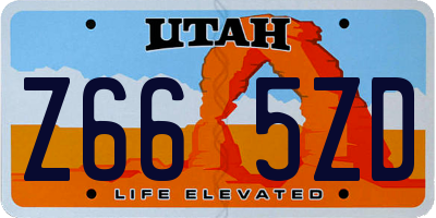 UT license plate Z665ZD